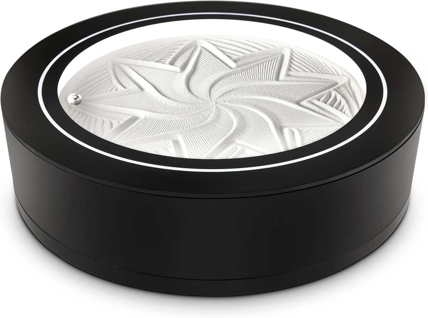 Transform Your Space with the 11” Wi-Fi Enabled Drift Sandscape - A Compact Zen Garden Featuring Smart LED Lighting for Meditation and Relaxation (Black)