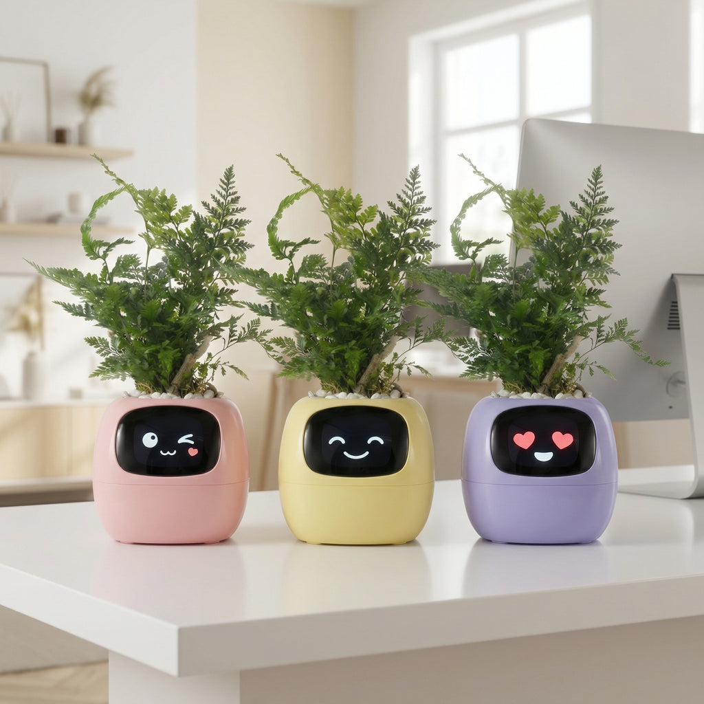Smart Planter – AI Interactive Pot with 49+ Expressions & 7 Smart Sensors
