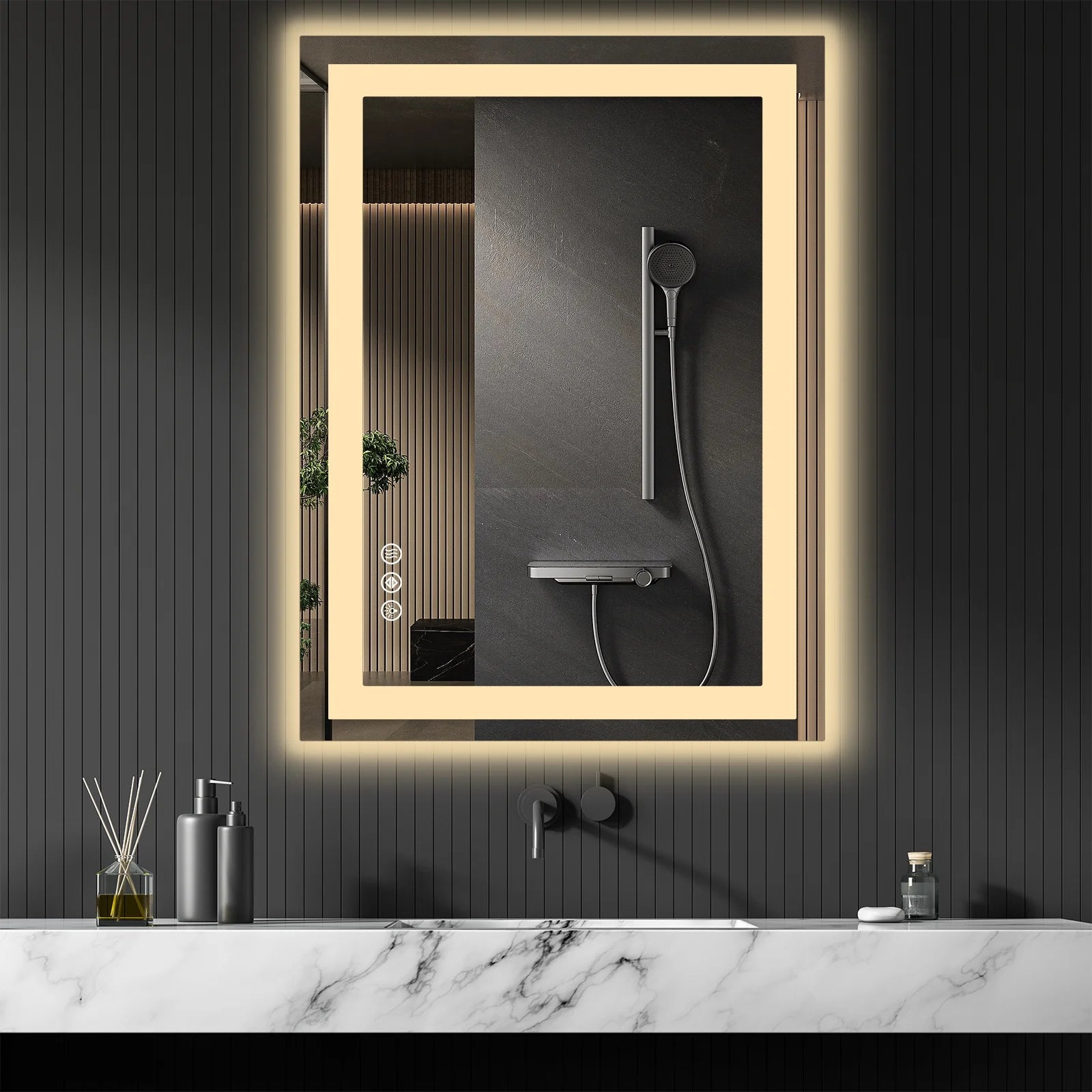 28×32" LED Bathroom Mirror with Anti-Fog