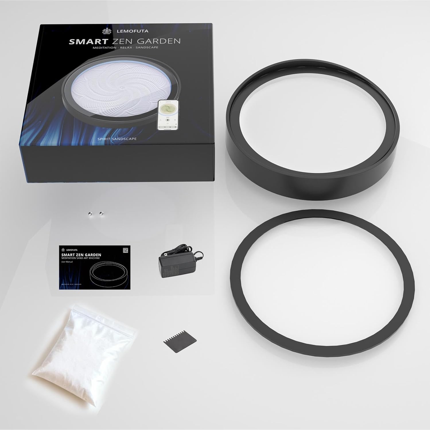 20" Zen Sand Art Display - App-Controlled Drift Sandscape with DIY Patterns & LED Lighting for Ultimate Relaxation and Meditation