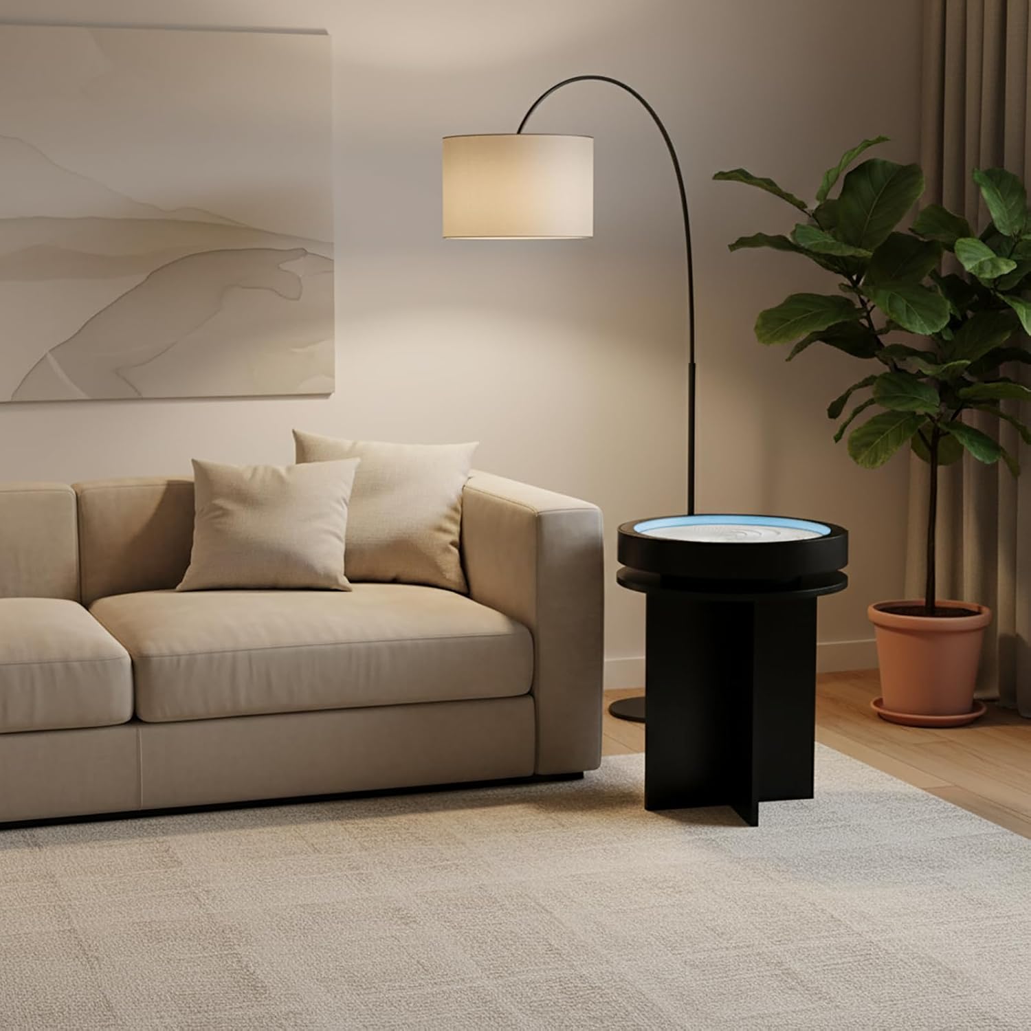 Art Table Sandscape with Display Stand – App-Controlled RGB Mindfulness Décor