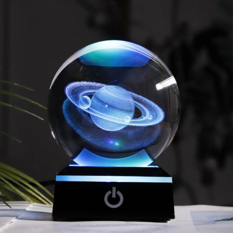 3D Astronomy Crystal Ball - Laser Engraved
