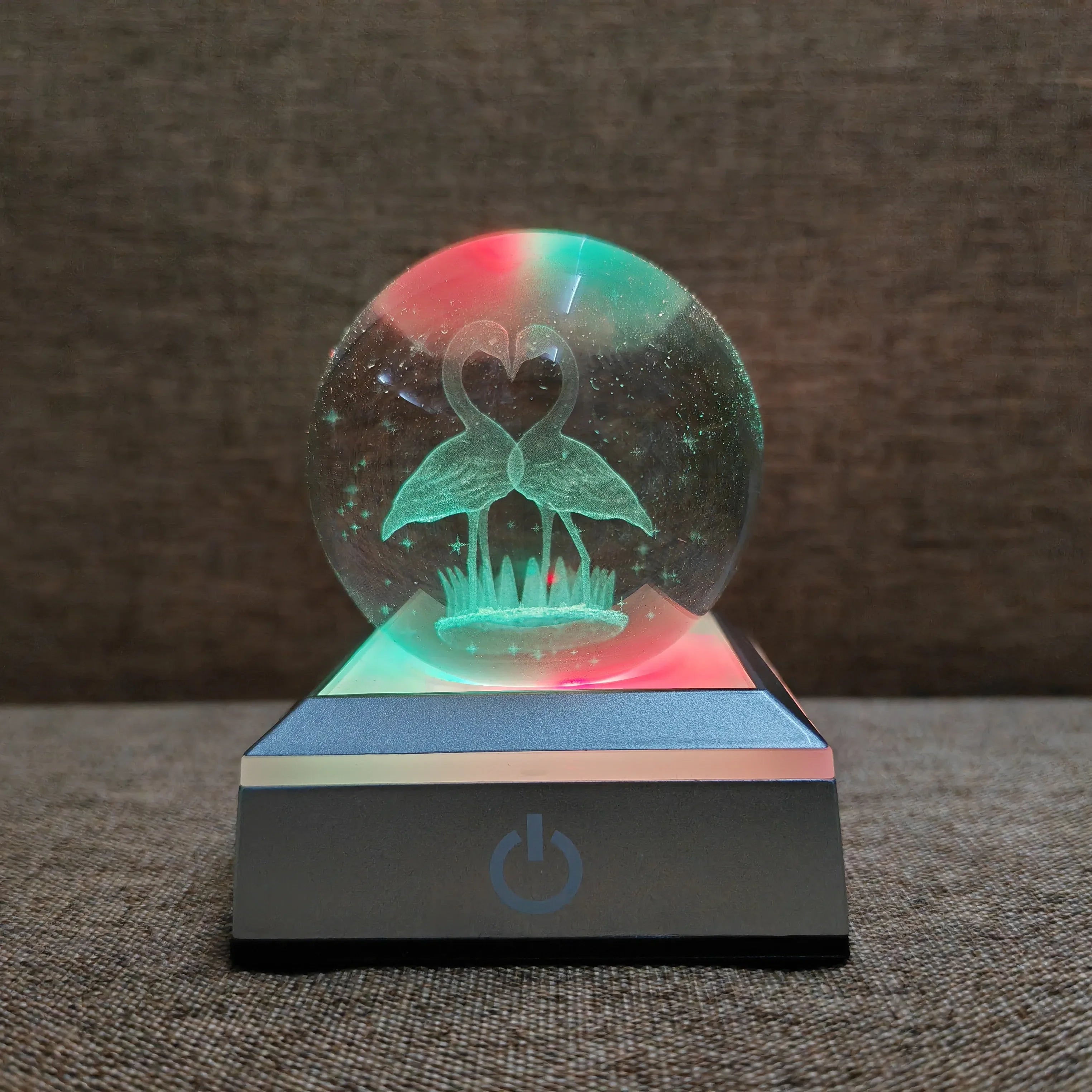 3D Planet Crystal Ball Night Light – Galaxy/Moon/Saturn Tabletop Décor Gift