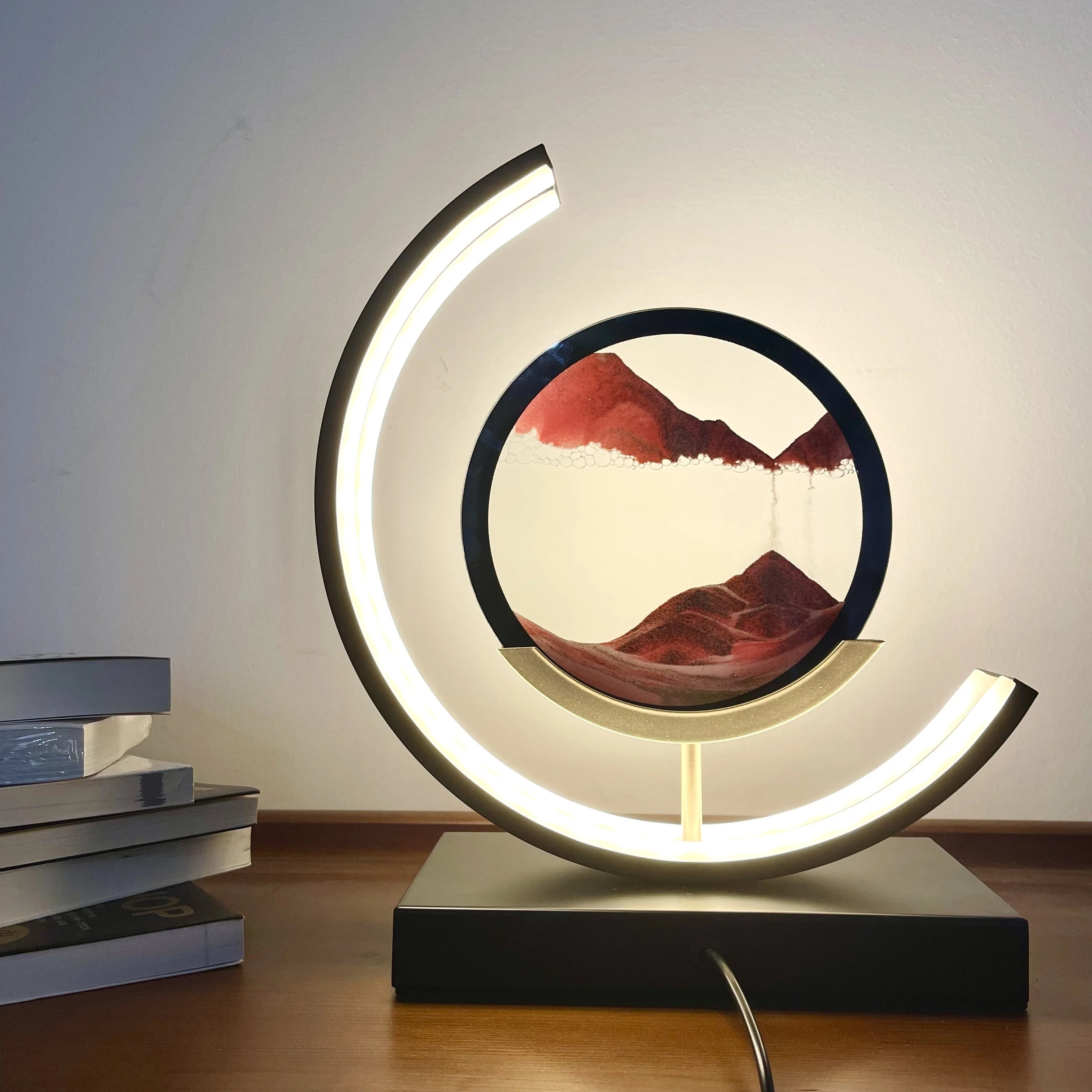 3D Moving Sand Art Picture Lamp - With Stand