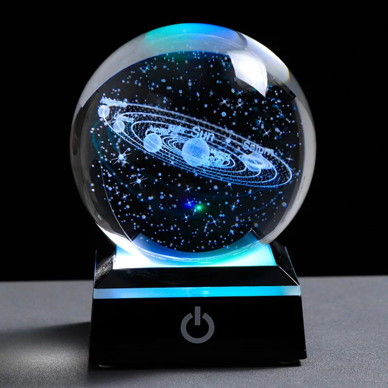 3D Astronomy Crystal Ball - Laser Engraved