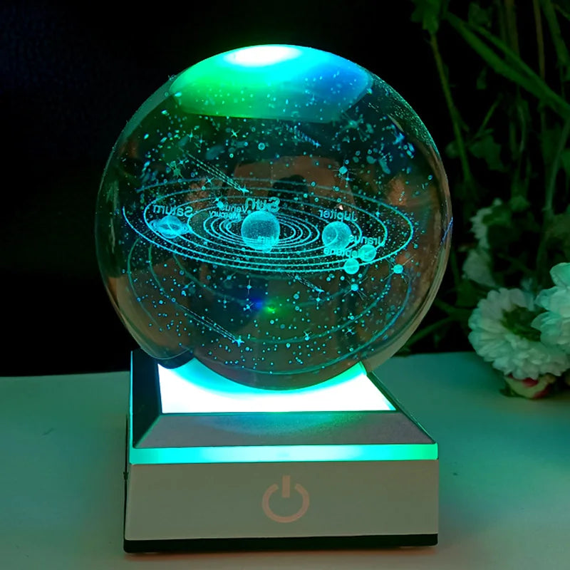 3D Astronomy Crystal Ball - Laser Engraved
