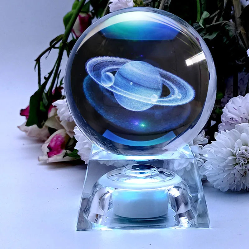 3D Astronomy Crystal Ball - Laser Engraved