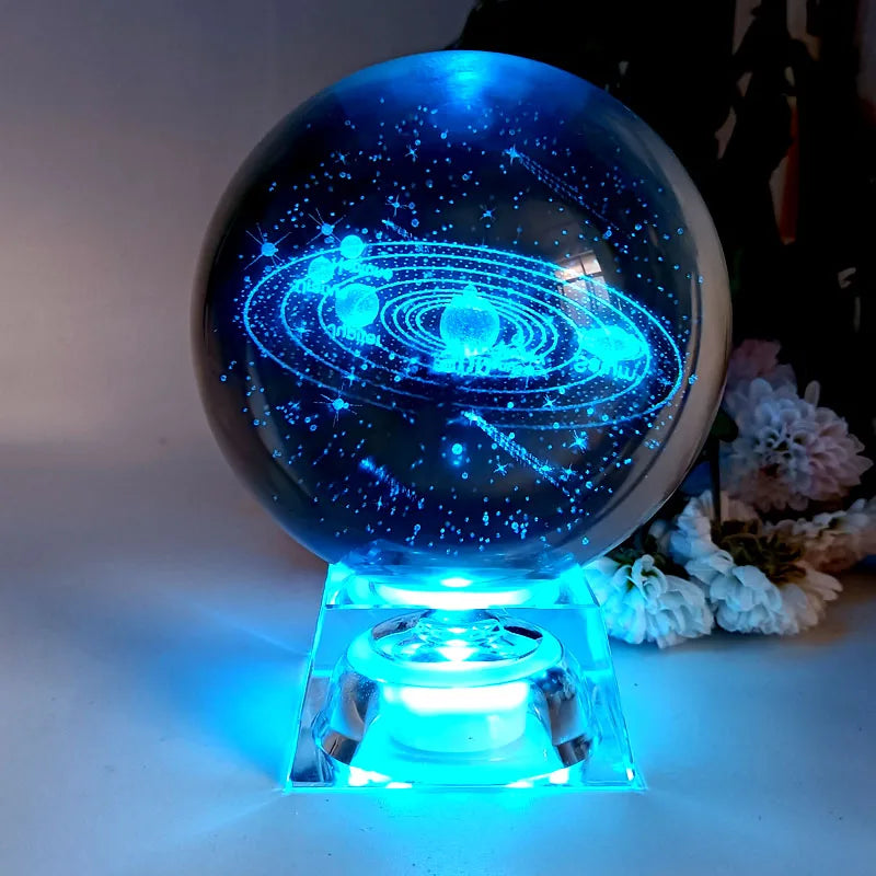 3D Astronomy Crystal Ball - Laser Engraved