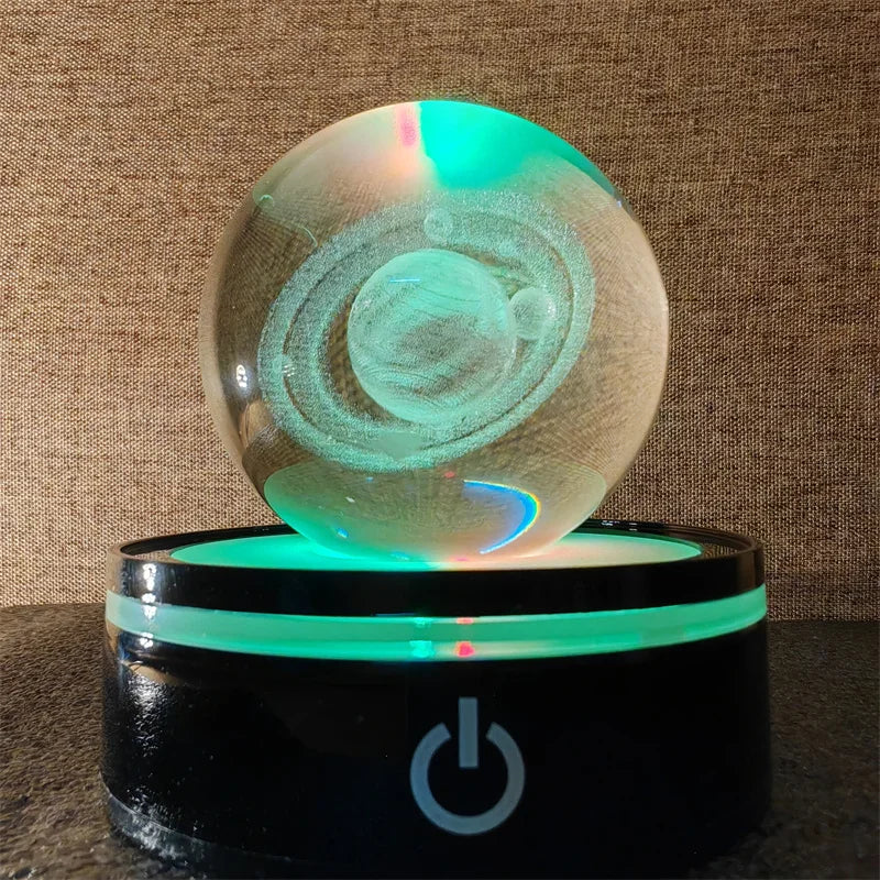 3D Astronomy Crystal Ball - Laser Engraved