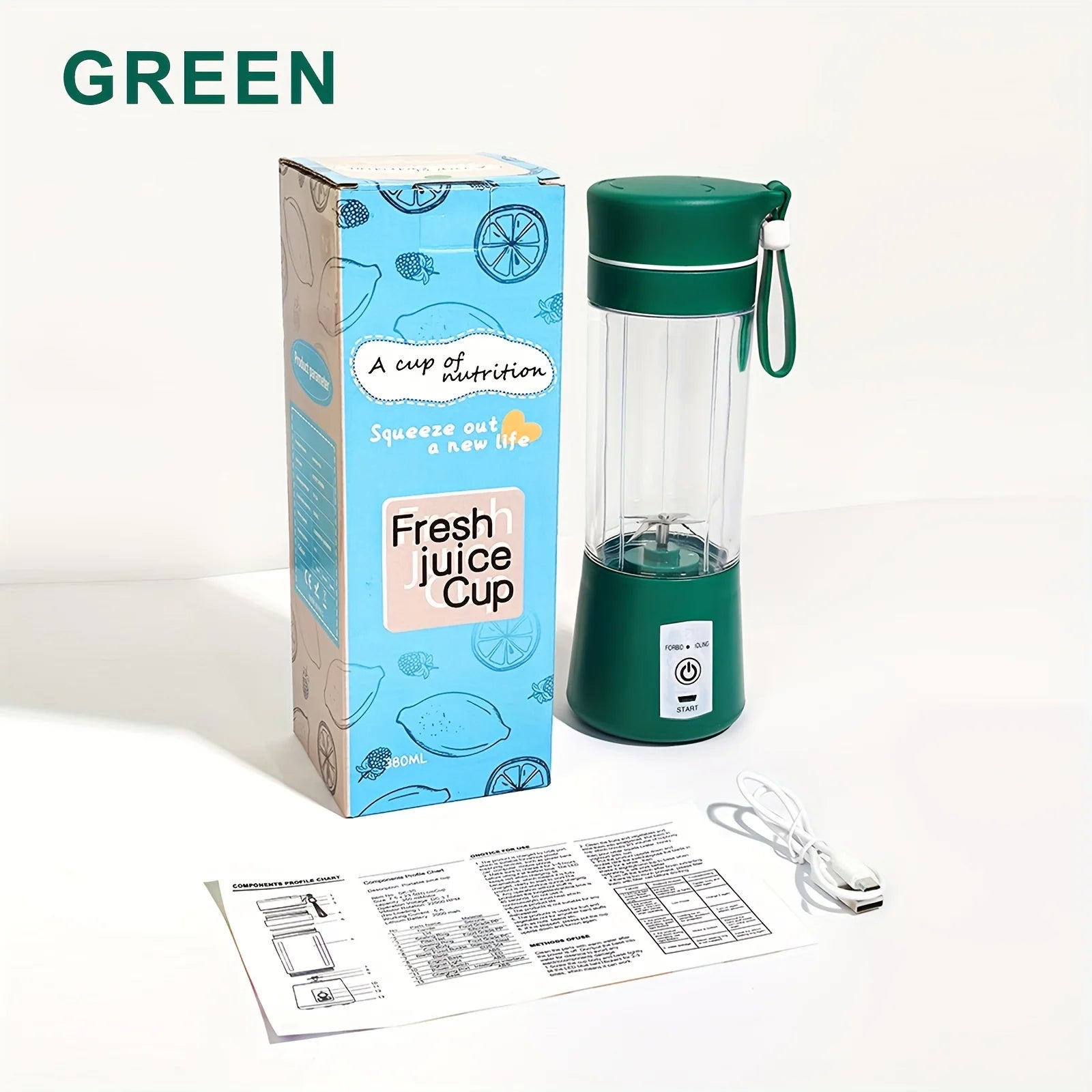 6-Blade USB Portable Juicer Cup – Mini Smoothie Blender & Ice Crush