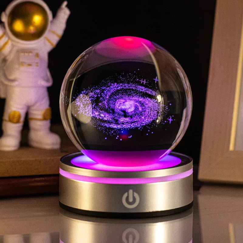 3D Astronomy Crystal Ball - Laser Engraved