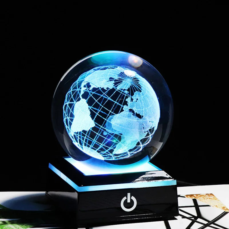 3D Astronomy Crystal Ball - Laser Engraved