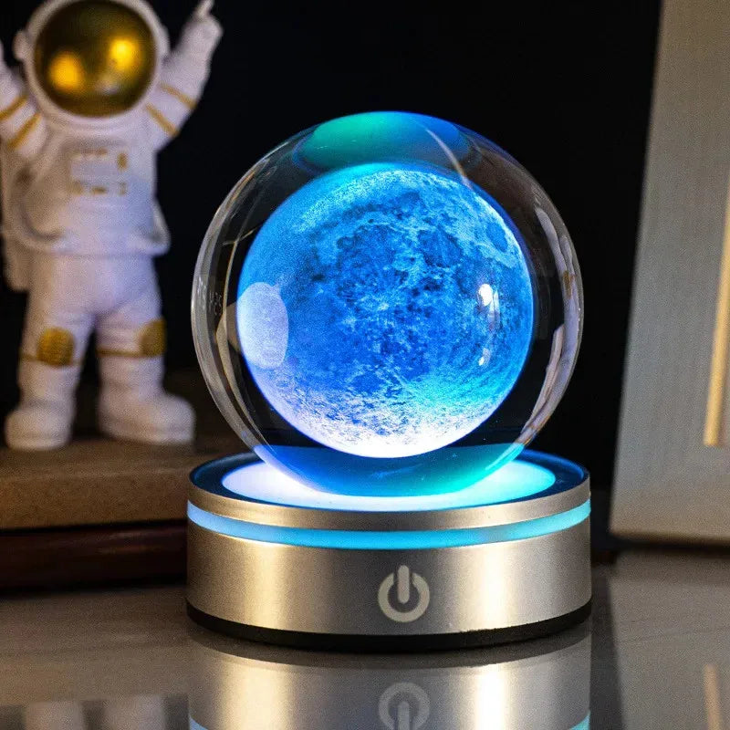 3D Astronomy Crystal Ball - Laser Engraved