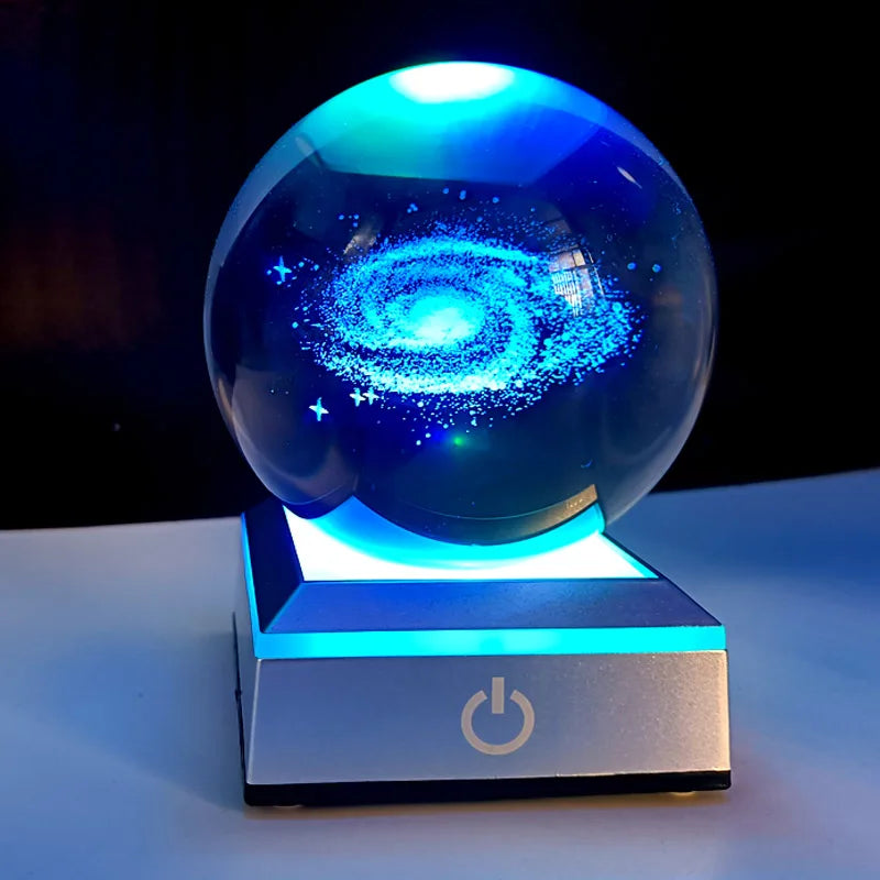 3D Astronomy Crystal Ball - Laser Engraved