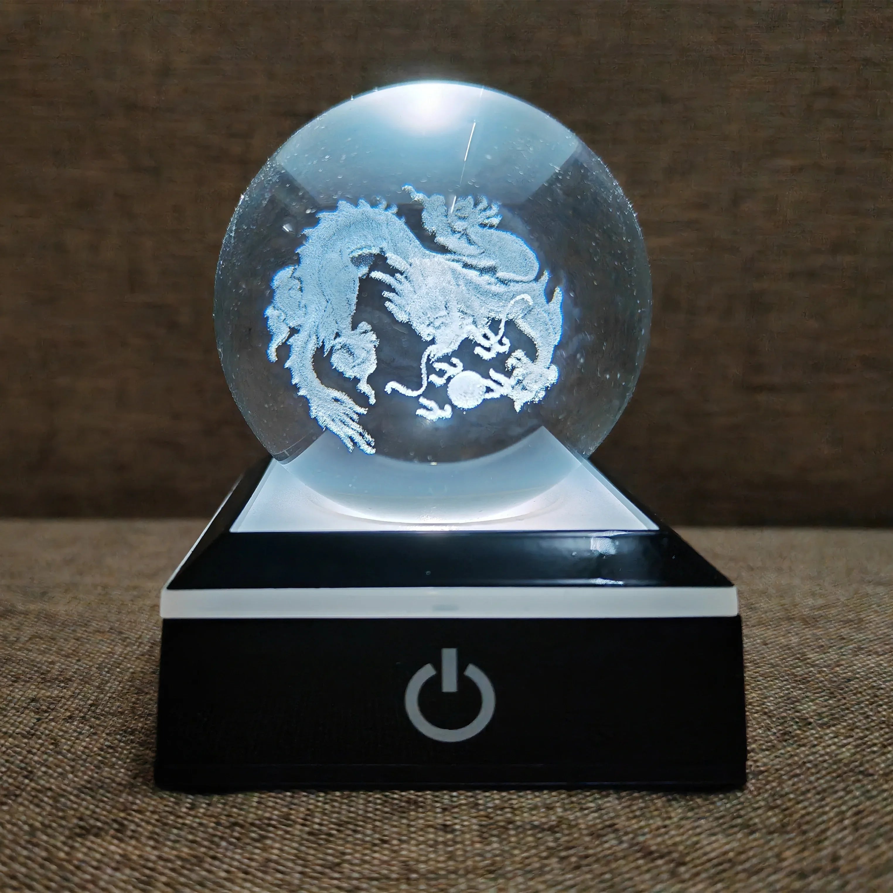 3D Planet Crystal Ball Night Light – Galaxy/Moon/Saturn Tabletop Décor Gift