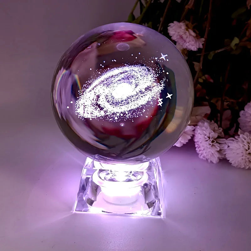 3D Astronomy Crystal Ball - Laser Engraved