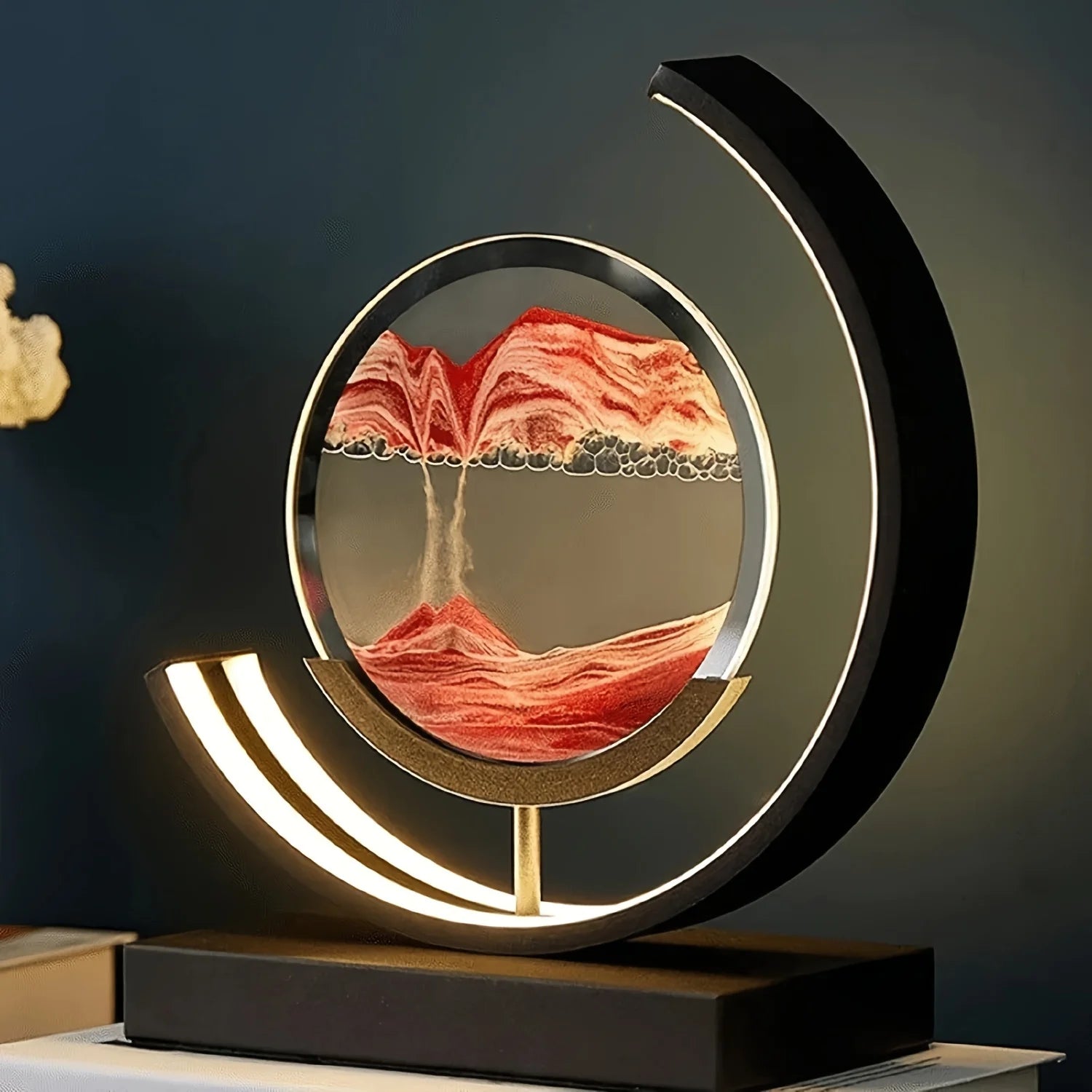 3D Moving Sand Art Picture Lamp - With Stand