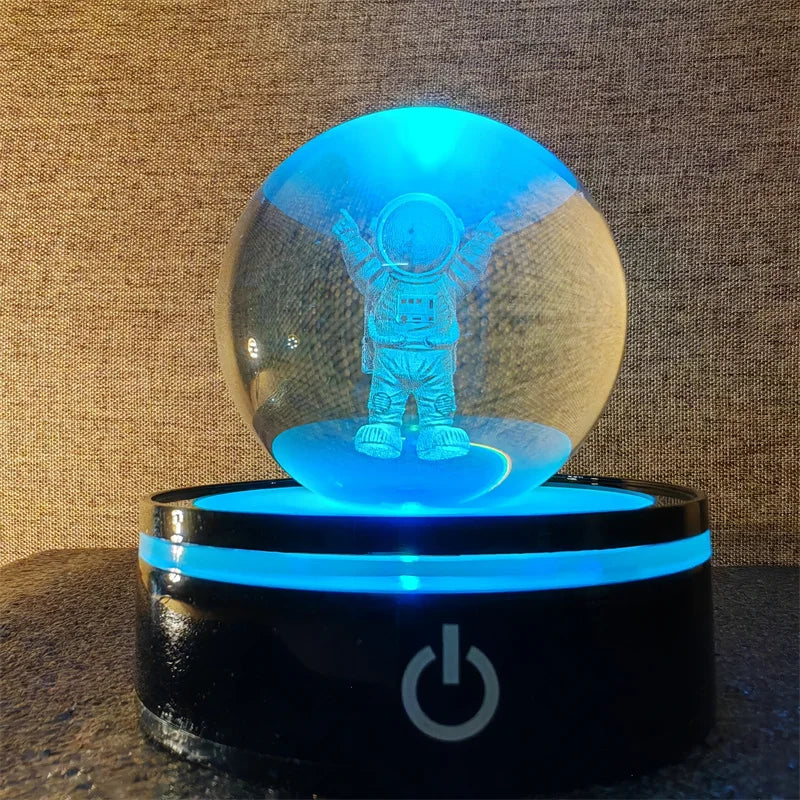 3D Astronomy Crystal Ball - Laser Engraved