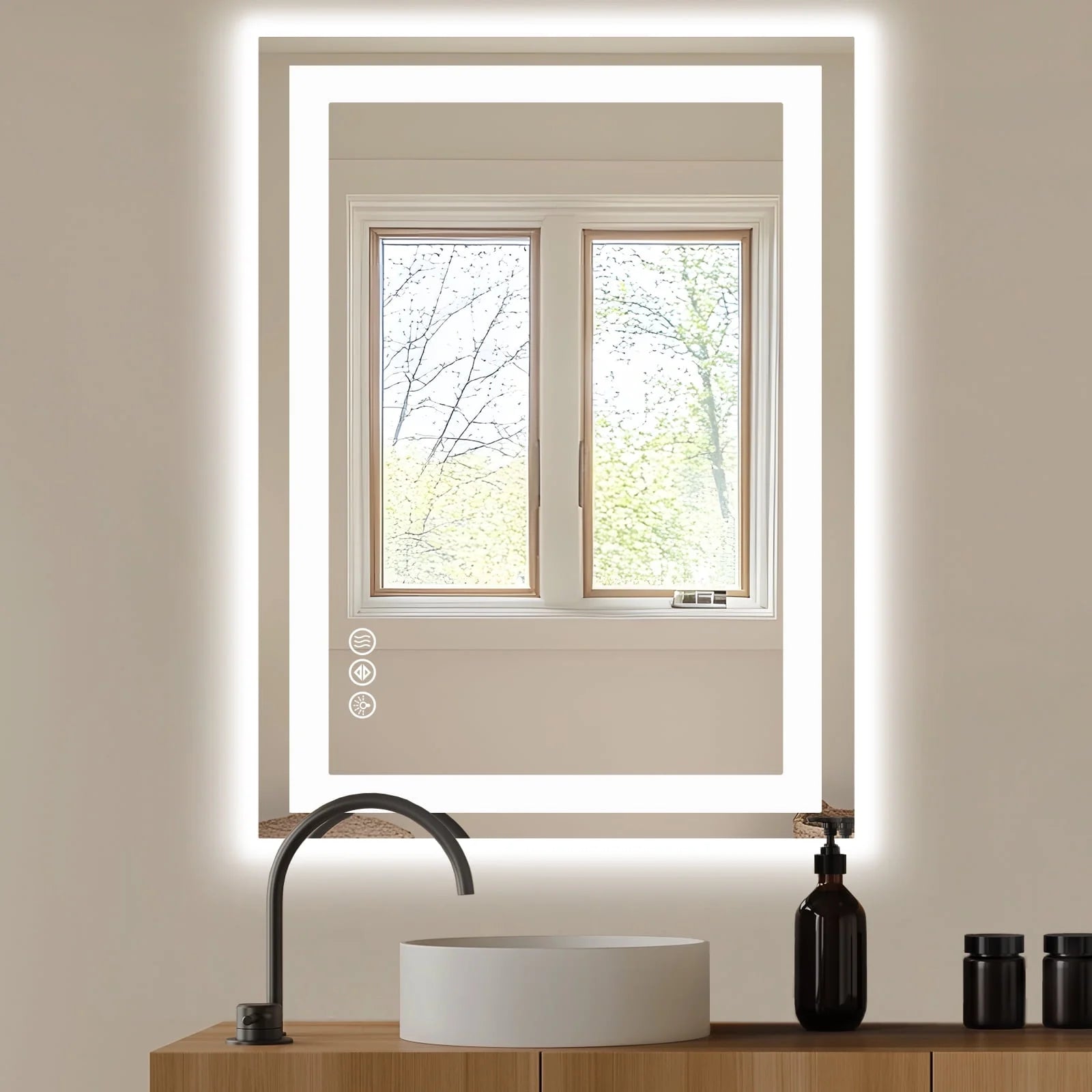 28×32" LED Bathroom Mirror with Anti-Fog