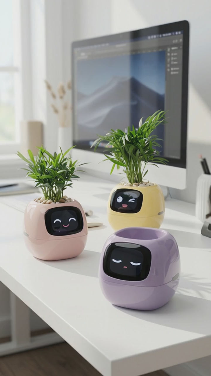 Smart Planter – AI Interactive Pot with 49+ Expressions & 7 Smart Sensors